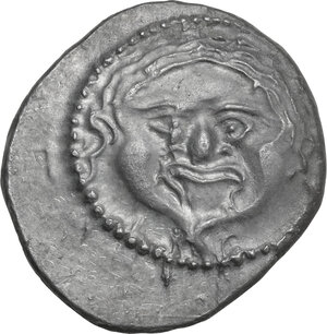 obverse: Etruria, Populonia. AR 10 Units. First Metus Group, c. 425-400 BC