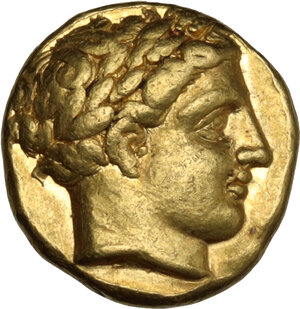 obv: Kings of Macedon.  Philip II (359-336 BC).. AV Stater. Amphipolis mint, c. 340-328 BC