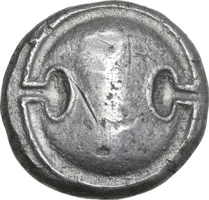 obverse: Boeotia, Thebes. AR Stater. Struck circa 363-338 BC. Damokl-, magistrate