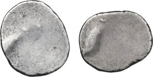 reverse: Etruria, Populonia. Lot of two (2) AR 10 Asses, 3rd century BC