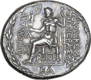 reverse: Seleukis and Pieria, Laodicea ad Mare. AR Tetradrachm. Dated CY 30 (52/1 BC)