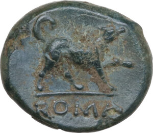reverse: Anonymous. AE Half Litra (?), from 269 BC