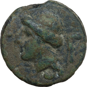 reverse: Dioscuri/Mercury with sickle symbol series.. AE Cast Semis, 241-235 BC