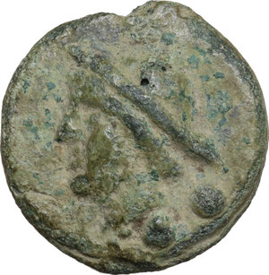 obverse: Janus/prow to right libral series.. AE Cast Sextans, 225-217 BC