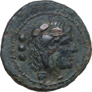 obverse: ROMA in monogram series.. AE Quadrans, uncertain mint in South East Italy, c. 214 BC