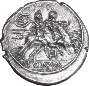 reverse: H first series. AR Quinarius, uncertain Picenian mint (Hatria?), 214 BC