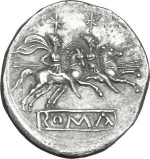 reverse: Anonymous. AR Denarius, uncertain Sicilian mint (Catania?), 213 BC