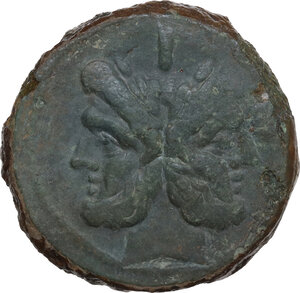 obverse: Anonymous sextantal series.. AE As, uncertain campanian mint (Cales?), 210 BC