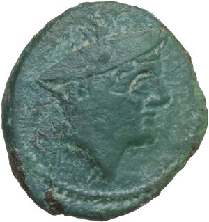 obverse: Staff and club series.. AE Semuncia. Mint in Etruria(?) or Spain, c. 208 BC