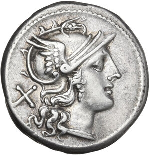 obverse: Anonymous. AR Denarius, uncertain Campanian mint (Capua?), 206 BC