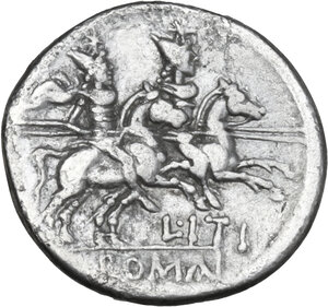 reverse: L. Iteius. AR Denarius, 149 BC