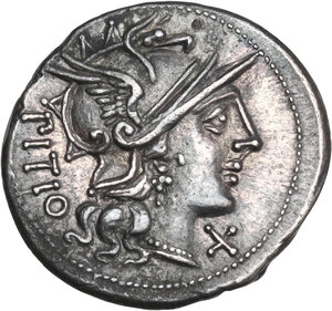 obverse: L. Sempronius Pitio. AR Denarius, 148 BC