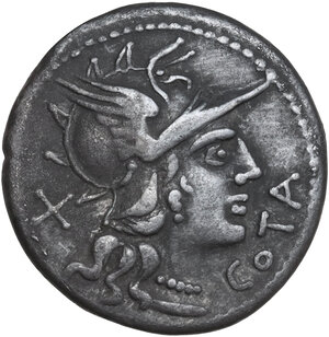 obverse: M. Aurelius Cotta.. AR Denarius, 139 BC