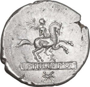 reverse: L. Philippus. AR Denarius, 113 or 112 BC