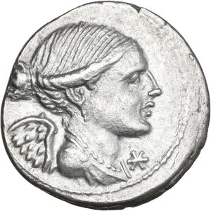 obverse: L. Valerius Flaccus. AR Denarius, 108 or 107 BC