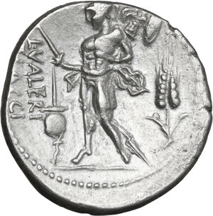 reverse: L. Valerius Flaccus. AR Denarius, 108 or 107 BC