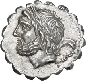 obverse: L. Memmius Galeria.. AR Denarius serratus, 106 BC