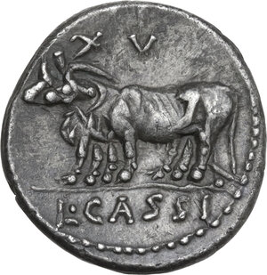 reverse: L. Cassius Caecianus. AR Denarius, 102 BC