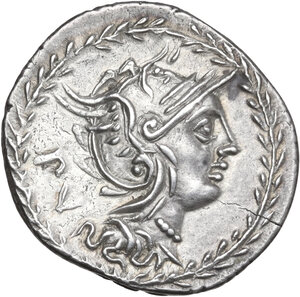 obverse: Mn. Lucilius M.f.. AR Denarius, 101 BC