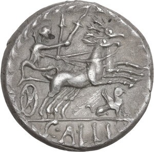 reverse: C. Allius Bala. AR Denarius, 92 BC