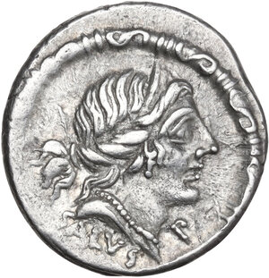 obverse: D. Junius Silanus L.f.. AR Denarius, 91 BC