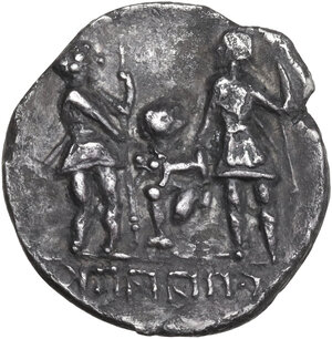 reverse: The Bellum Sociale, 90-88 BC.. AR Denarius, mint moving with C. Papius, 90 BC