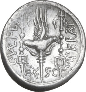 reverse: C. Valerius Flaccus. . AR Denarius, 82 BC