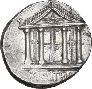 reverse: M. Volteius M.f.. AR Denarius, 78 BC