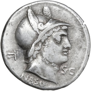 obverse: Lucius Axius L.f. Naso.. AR Denarius, 71 BC