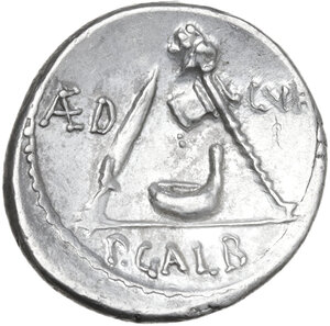 reverse: P. Sulpicius Galba. AR Denarius, 69 BC