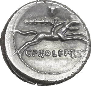 reverse: C. Calpurnius L.f. Frugi.. AR Denarius, 67 BC