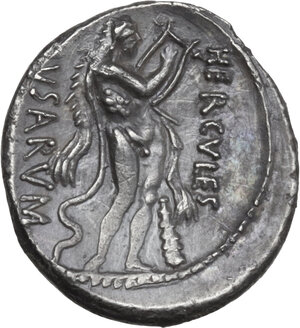 reverse: Q. Pomponius Musa. AR Denarius, 66 BC