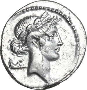 obverse: Q. Pomponius Musa.. AR Denarius, 66 BC