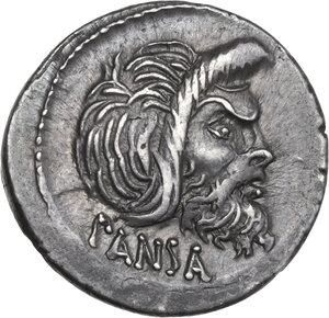 obverse: C. Vibius C. f. Pansa Caetronianus.. AR Denarius, 48 BC