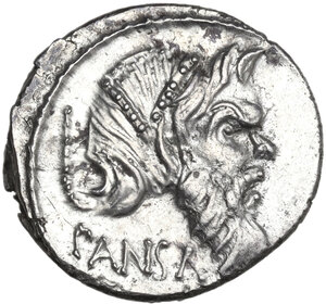 obverse: C. Vibius C. f. C. n. Pansa Caetronianus . AR Denarius, 48 BC