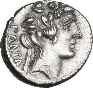 obverse: C. Vibius C. f. C. n. Pansa Caetronianus.. AR Denarius, 48 BC