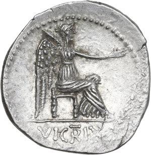 reverse: M. Porcius Cato. AR Denarius, 47-46 BC