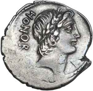 obverse: Lollius Palicanus. AR Denarius, 45 BC