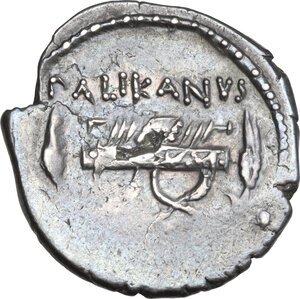 reverse: Lollius Palicanus. AR Denarius, 45 BC