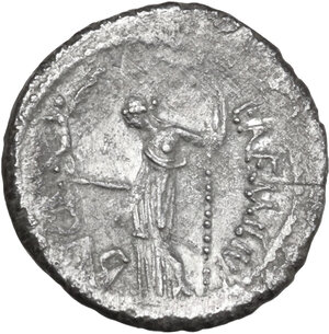 reverse: Julius Caesar.. AR Denarius, 44 BC. L. Aemilius Buca moneyer