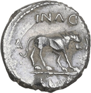 reverse: Fulvia, first wife of M. Antony.. AR Quinarius, 43-42 BC. Lugdunum mint