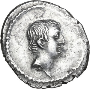 obverse: L. Livineius Regulus. AR Denarius, Rome mint, 42 BC