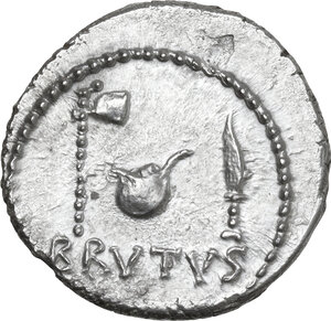 obverse: Brutus and Lentulus Spinther. AR Denarius, 43-42 BC