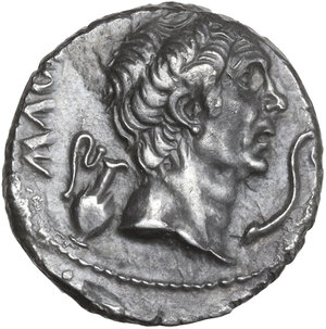 obverse: Sextus Pompeius . AR Denarius, uncertain Sicilian mint, 42-40 BC