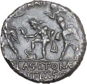 reverse: Sextus Pompeius . AR Denarius, uncertain Sicilian mint, 42-40 BC