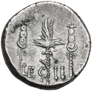 reverse: Marcus Antonius.. AR Denarius, mint moving with Marcus Antonius, 32-31 BC