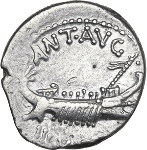 obverse: Marcus Antonius. AR Denarius, mint moving with Marcus Antonius, 32-31 BC