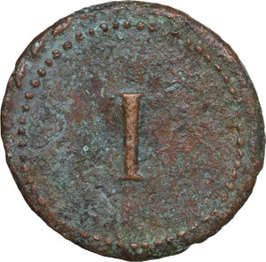 reverse: Augustus (27 BC - 14 AD). AE Tessera. Anonymous issues. Time of Tiberius. Struck circa 22/3-37 AD