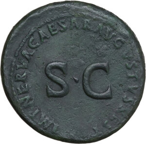 reverse: Augustus (Divus, died 14 AD).. AE Sestertius. Restitution issue, struck under Nerva, 98 AD
