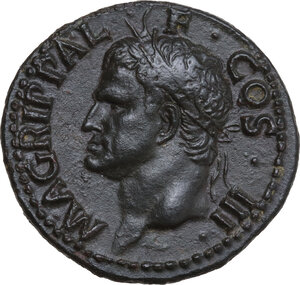 obverse: Agrippa (died 12 BC).. AE As. Rome mint. Struck under Caligula, 37-41 AD